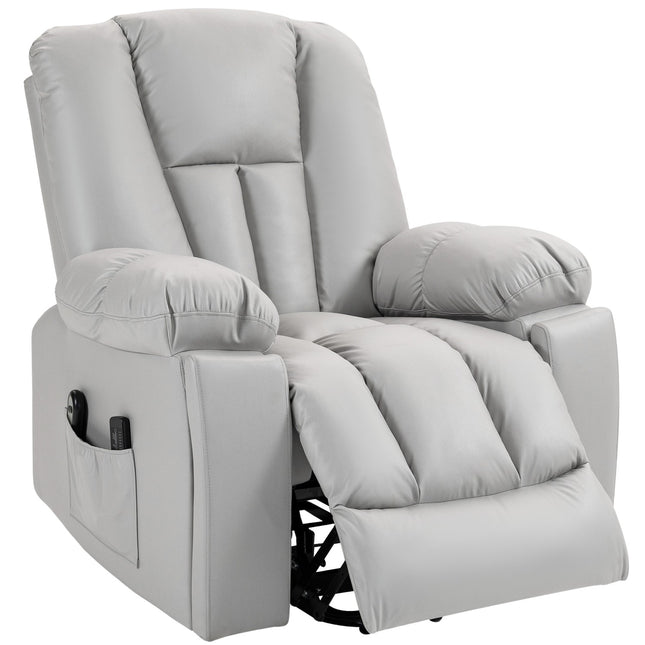 Elektrischer Relaxsessel - Massage, Federkern, Hellgrau