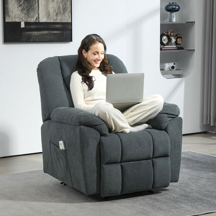 Relaxmassagesessel mit Heizung & USB, dunkelgrau