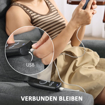 Massagesessel mit Heizung & USB, Dunkelgrau