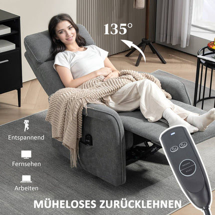 Massagesessel mit Heizung & USB, Dunkelgrau