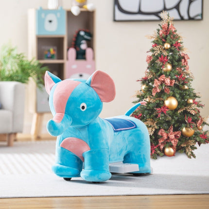 Electric ride-on toy in animal shape plush car toy car for children aged 3 years and over blue