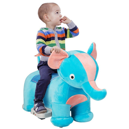 Electric ride-on toy in animal shape plush car toy car for children aged 3 years and over blue