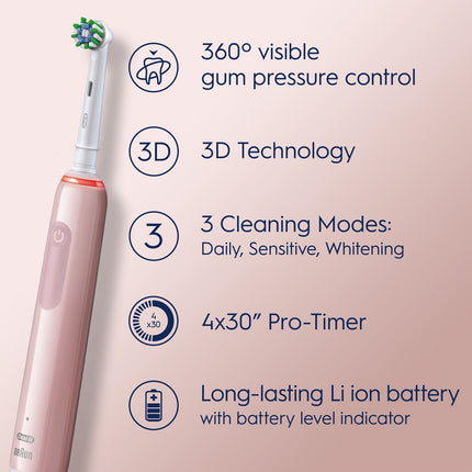 Elektrische Zahnbürste Pro3 Pink + Extra Refill