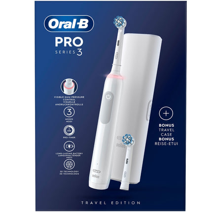 Brosse à dents électrique Pro3 White + Recharge supplémentaire + TC