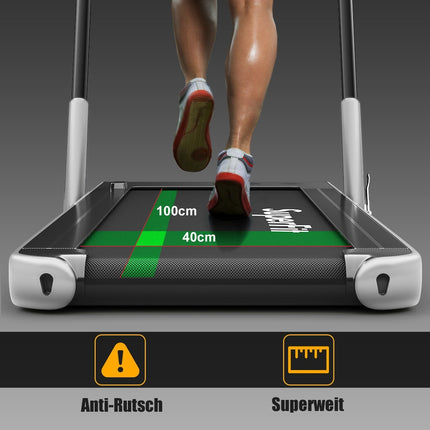 Electric treadmill adjustable speed remote control Bluetooth folding function silver