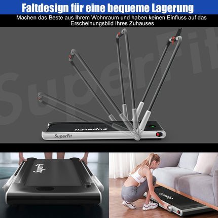 Electric treadmill adjustable speed remote control Bluetooth folding function silver