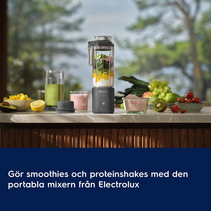 Electrolux Portable Blender 0.7 L, USB-C Rechargeable, Charcoal Grey, 6 Blades