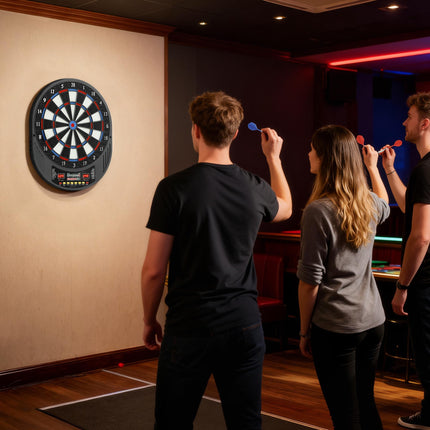 Elektronische Dartscheibe, 1-8 Spieler, LCD-Display, 6 Dart-Sets
