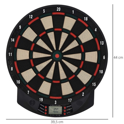 Elektronische Dartscheibe, 6 Darts, 26 Spiele, mehrfarbig