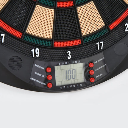 Elektronische Dartscheibe, 6 Darts, 26 Spiele, mehrfarbig