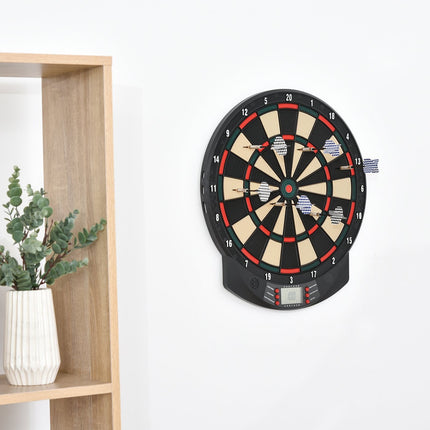 Elektronische Dartscheibe, 6 Darts, 26 Spiele, mehrfarbig