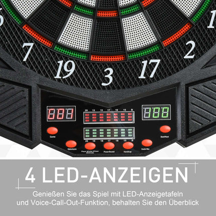 Elektronischer Dartschrank, 216 Spiele, 12 Darts, ABS-PP