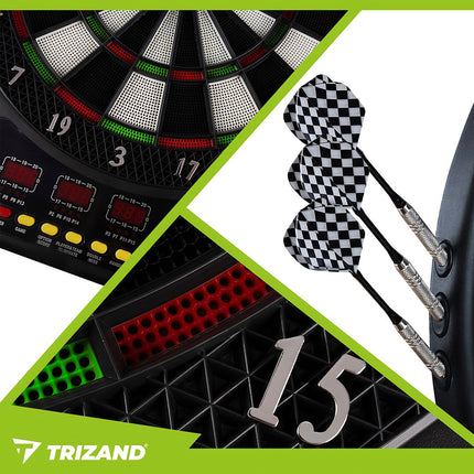 Elektronisches Dartboard-Set, 4 LED-Anzeigen, 6 Darts