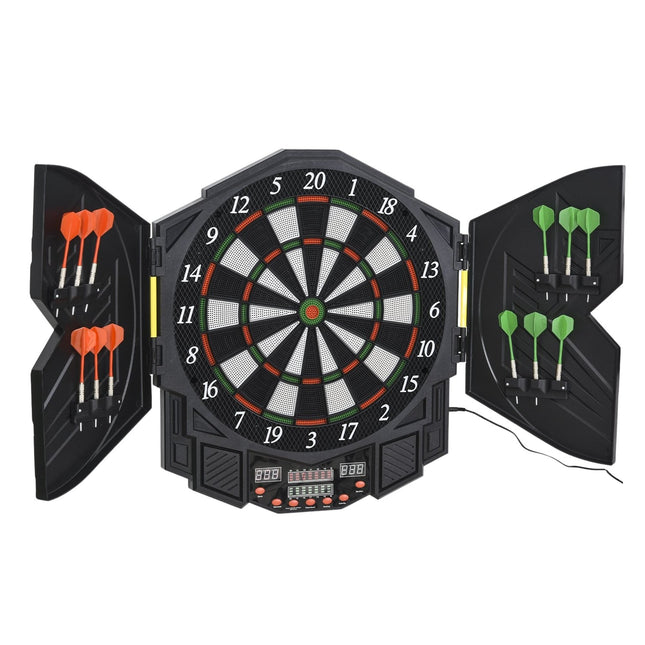 Elektronischer Dartschrank, 216 Spiele, 12 Darts, ABS-PP