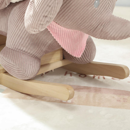 Elephant Rocker with Sounds, Wood Frame, Ages 1.5-3, Brown