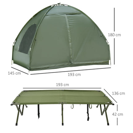 Erhöhtes Camping-Kuppelzelt mit Luftmatratze, 193 x 136 x 178 cm