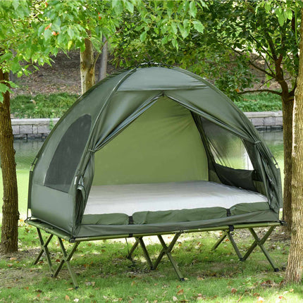 Erhöhtes Camping-Kuppelzelt mit Luftmatratze, 193 x 136 x 178 cm