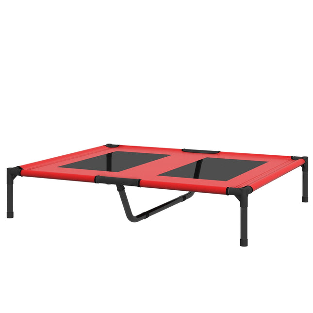 Erhöhtes Outdoor-Hundebett – atmungsaktiv, groß, rot