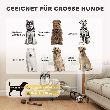 Erhöhtes Hundebett mit atmungsaktivem Netzstoff, groß, hellgrau