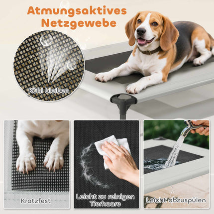 Elevated Dog Bed with Canopy, Breathable Mesh, Portable