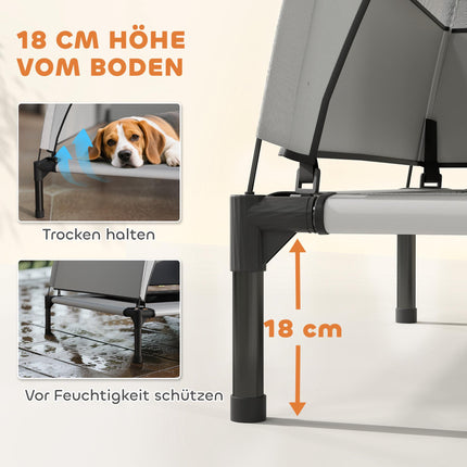 Elevated Dog Bed with Canopy, Breathable Mesh, Portable