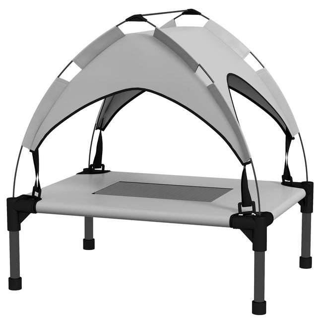 Erhöhtes Outdoor-Hundebett mit Baldachin, klein, atmungsaktiv