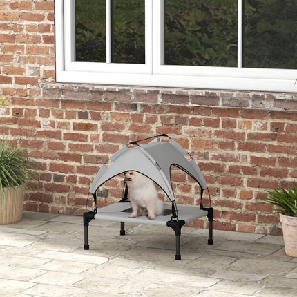 Erhöhtes Outdoor-Hundebett mit Baldachin, klein, atmungsaktiv
