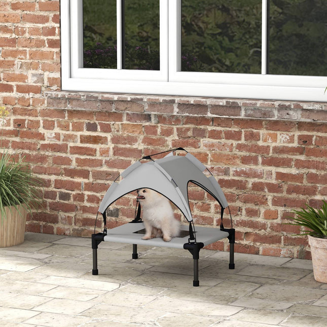 Erhöhtes Outdoor-Hundebett mit Baldachin, klein, atmungsaktiv