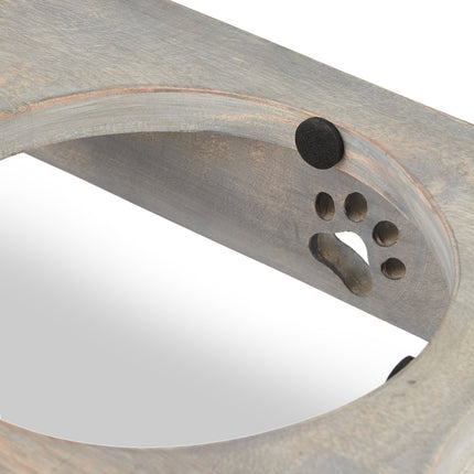 Elevated Dog Feeder with Bone-Shaped Stand, Stainless Steel Bowls