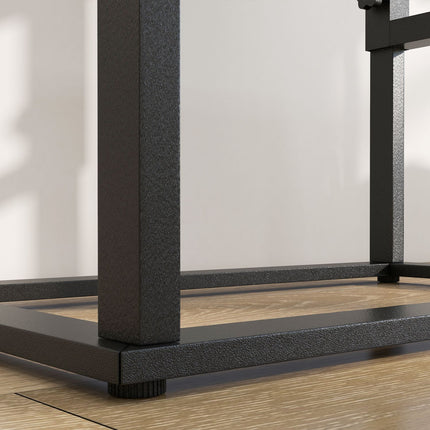 Adjustable Elevated Dog Feeding Station, Black Stainless Steel Bowls