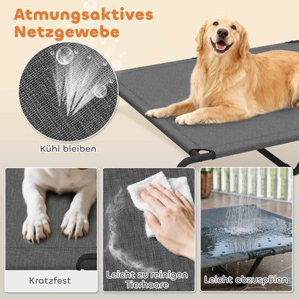 Elevated Outdoor Dog Bed, Large, Breathable Mesh, 23cm High