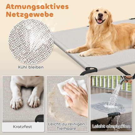 Elevated Outdoor Dog Bed, Large, Mesh, 23cm High