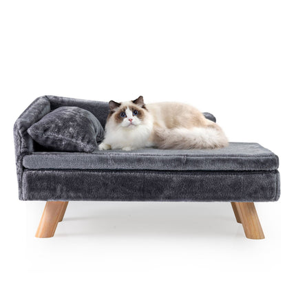 Erhöhtes Haustiersofa mit abnehmbarem Kissen, Grau