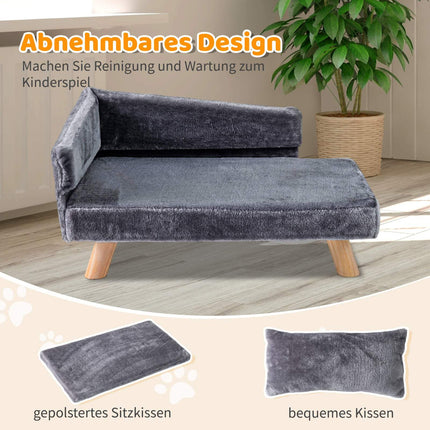 Erhöhtes Haustiersofa mit abnehmbarem Kissen, Grau