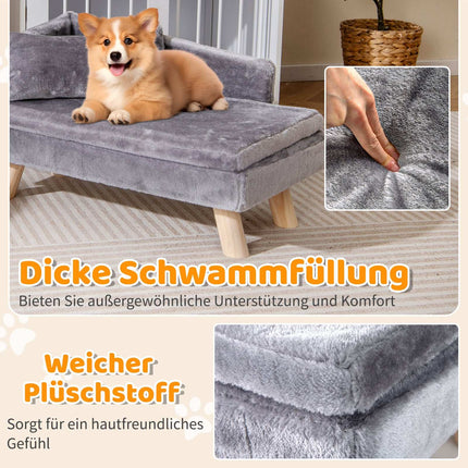 Erhöhtes Haustiersofa mit abnehmbarem Kissen, Grau