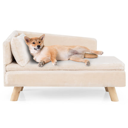 Elevated Pet Sofa for Small & Medium Dogs, Cats, White