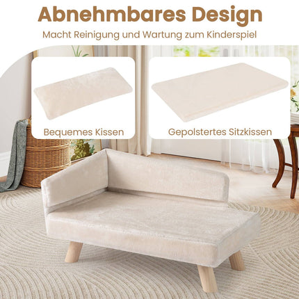 Elevated Pet Sofa for Small & Medium Dogs, Cats, White