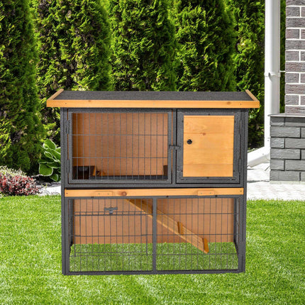 Erhöhter Kleintierkäfig, abschließbar, Holz-Metall, 89,5x45x81 cm