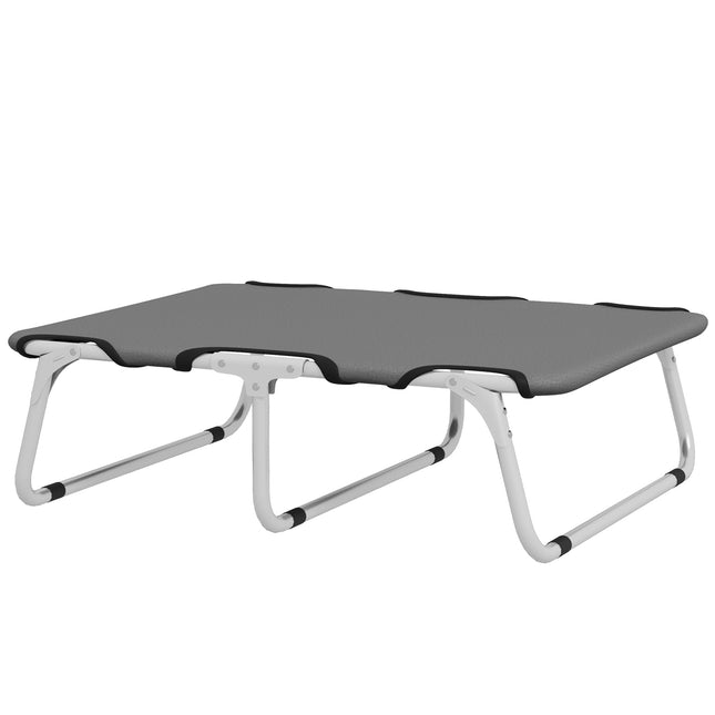 Panier surélevé pour chien, panier d'extérieur pour animaux de compagnie, chaise longue pour petits chiens jusqu'à 10 kg, Oxford, gris 71 x 58 x 20 cm