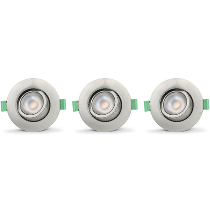 Ellen Einbaudownlight Dim-to-Warm 520lm IP65 3er-Pack Gebürsteter Stahl