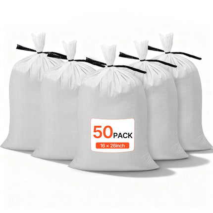 Empty Sandbags 50-Pack, 40 x 66 cm, PP With Ties