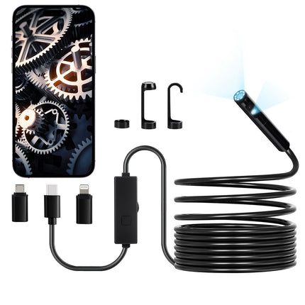 Endoscope Camera With Light, Dual Lens, 1920P, 5m, IP67