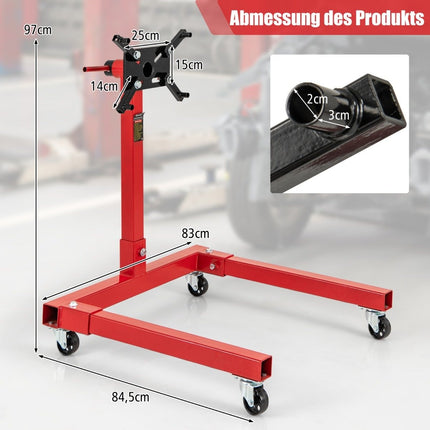 Engine stand 680 kg engine lifter 360° rotatable with 4 adjustable arms engine holder for garages