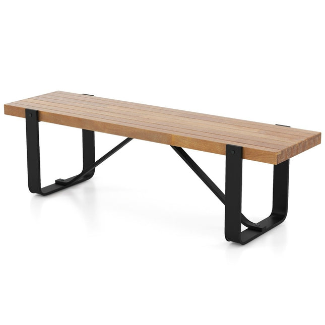 Entrance Bench with Metal Frame Hallway Bench Rustic Farmhouse Wooden Shoe Rack 152.5 x 43 x 44 cm