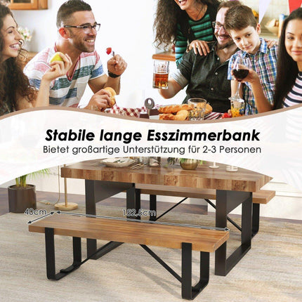 Eingangsbank mit Metallrahmen, Flurbank, rustikales Bauernhaus-Schuhregal aus Holz, 152,5 x 43 x 44 cm