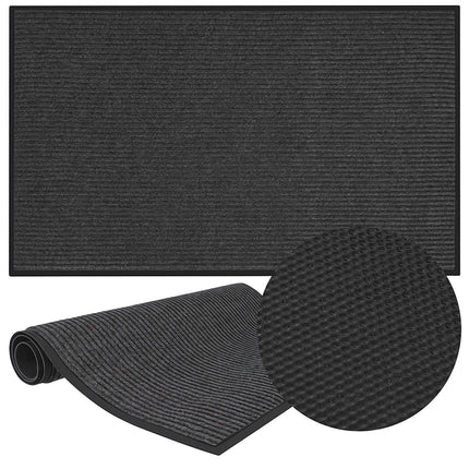 Entrance Doormat 80 x 120 cm with Non-Slip PVC Backing, Grey