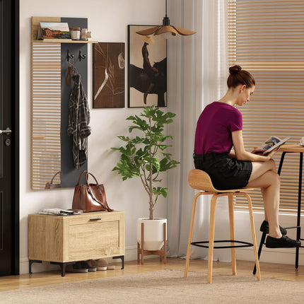 Entryway Furniture Set – Shoe Bench, Mirror, Hooks, Shelf