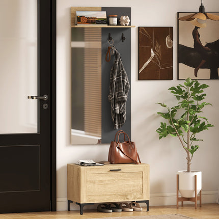 Entryway Furniture Set – Shoe Bench, Mirror, Hooks, Shelf