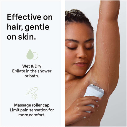 Epilierer Wet & Dry, lang anhaltend glatte Haut, Silber