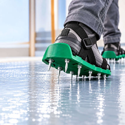Epoxy Floor Coating Tool Set, 6 Pieces, Spiked Rollers, Squeegee, Spiked Shoes